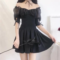 Yoursblack DRESSES Wobble Sleeve Black Mini Dress