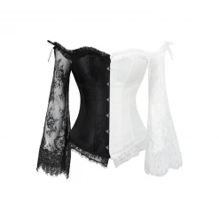Yoursblack Black And White Stitching Gothic Corset
