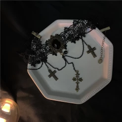 Yoursblack Dark Cross Choker