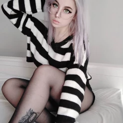 Yoursblack Black White Stripe Cropped Sweater Spring Sale 11 Yoursblack Black White Stripe Cropped Sweater Spring Sale