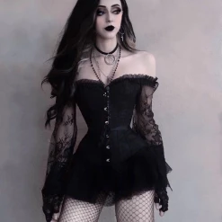 Yoursblack TOPS Off Shoulder Lace Corset Top