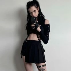 Yoursblack BOTTOMS Two-Piece Irregular A-Line Plaid Pleated Skirt