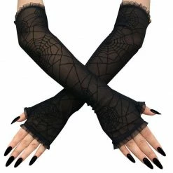 Yoursblack Cobweb Arm Sleeve Gloves