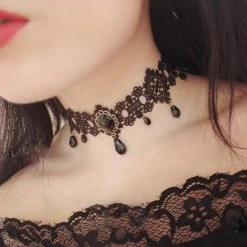 Yoursblack Victorian Crystal Tassel Choker Chokers