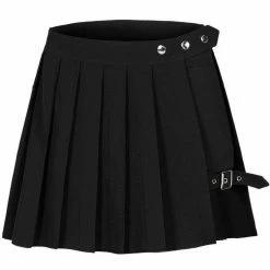 Yoursblack Black Green Red Two-Piece Irregular A-Line Plaid Pleated Skirts