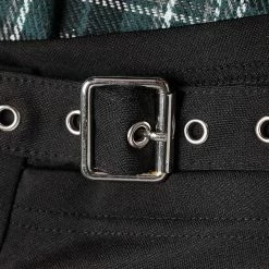 Yoursblack Black Green Red Two-Piece Irregular A-Line Plaid Pleated Skirts