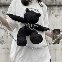 Yoursblack BLACK PLUSH BEAR BAG